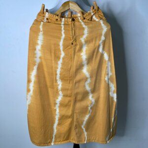 Vintage Jean Paul Gaultier Jeans Women's Yellow Tie Dye Maxi Skirt Size 38 / 2US